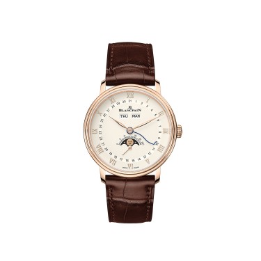 Pink Gold Watch & Leather Quantième Complet Villeret Blancpain