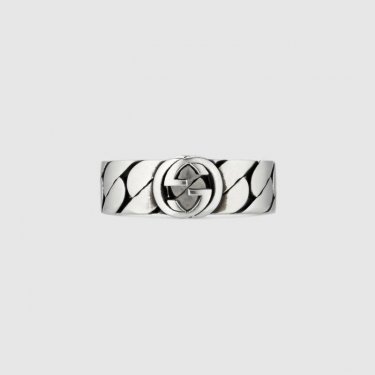 INTERLOCKING G SYLVER RING WIDE