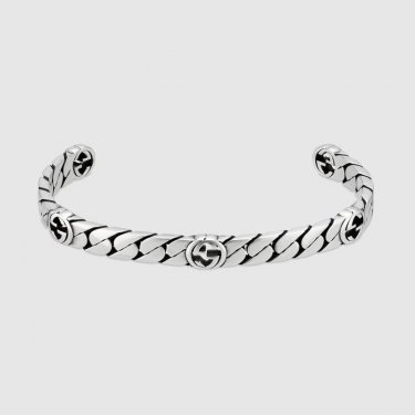 INTERLOCKING G SYLVER WIDE BRACELET