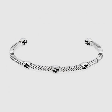 INTERLOCKING G SYLVER THIN BRACELET