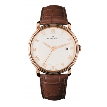 ROSE GOLD WATCH & LEATHER-DATE VILLERET BLANCPAIN 6630 