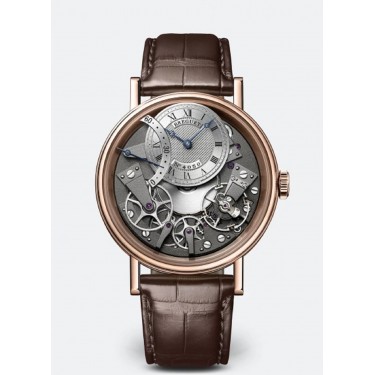 Rose gold watch & leather retrograde seconds Tradition Breguet