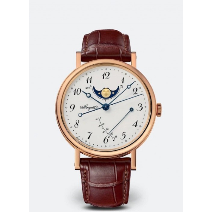 Reloj oro rosa & piel marrón reserva de marcha Classique Breguet