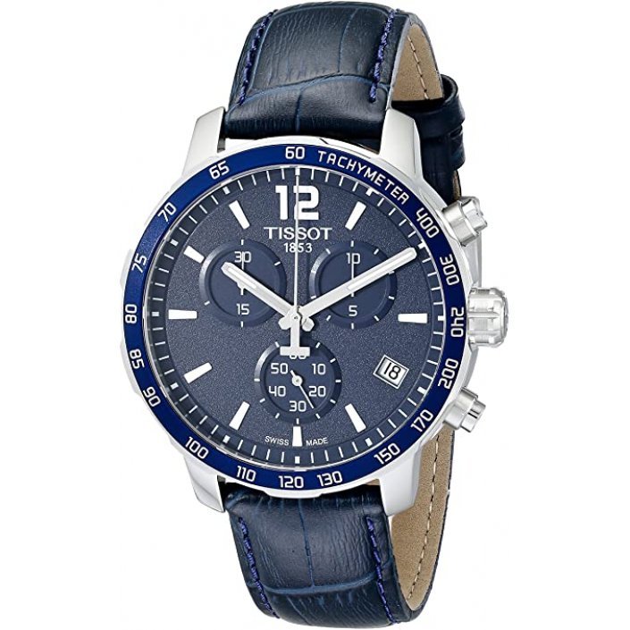 tissot quickster chronograph blue dial men's watch