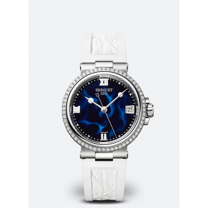 Reloj Oro Blanco & Diamantes Caucho Marine Dame Breguet