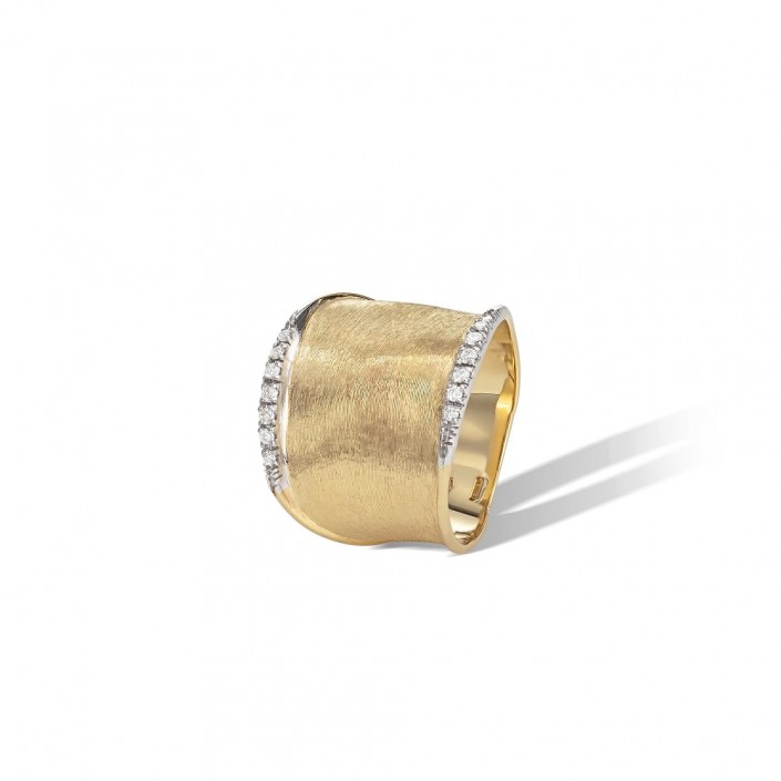 18 kt yellow gold ring xl & diamonds Lunaria Marco Bicego