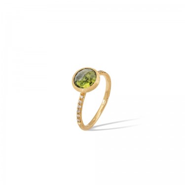 Yellow gold ring with peridot and diamonds Jaipur Color Marco Bicego
