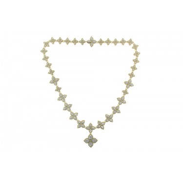 OR JAUNE 18 KT COLLIER & DIAMANTS PRINCESS FLOWER ROBERTO COIN ADR777CL0743-YGD