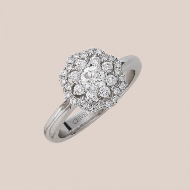 WHITE GOLD RING & DIAMONDS SUISSA JOIERS 3894NS 