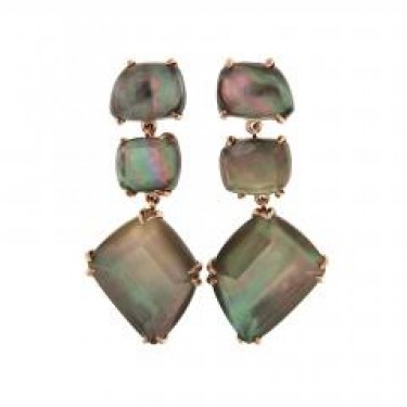 APOLLO EARRINGS WITH BLACK MOTHER OF PEARL AND QUARTZ COOLOOK