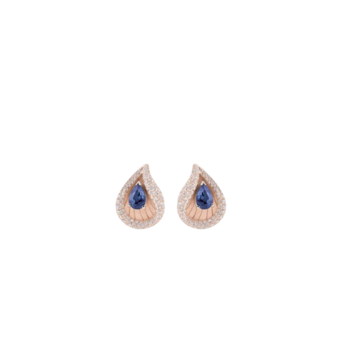 Arracades Prestige en or Pink Champagne de 18 quirats amb tanzanita i diamants