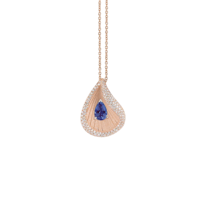 Colgante Prestige de oro rosa con tanzanita y diamantes
