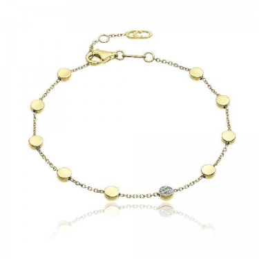 Bracelet en or jaune 18 K et diamants Armillas Glow Chimento 