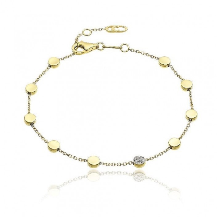 18 kt yellow gold bracelet and diamonds tiered Armillas Glow Chimento