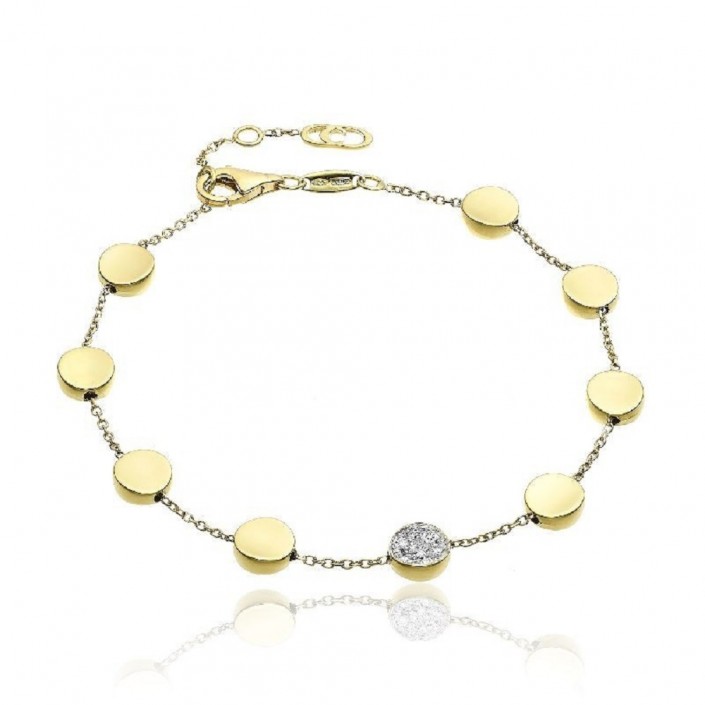 Bracelet en or jaune 18 K et diamants Armillas Glow Chimento