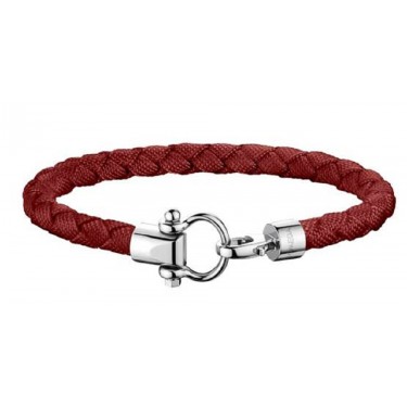 Red nylon bracelet with steel clasp Omega 