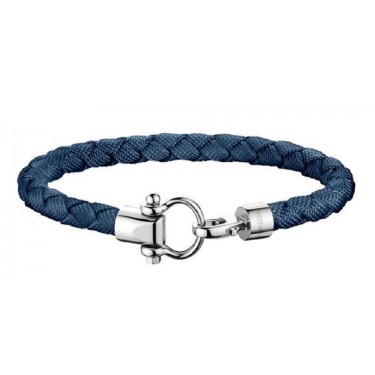 Blue nylon bracelet with steel clasp Omega