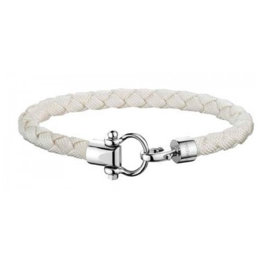 White nylon bracelet with steel clasp Omega