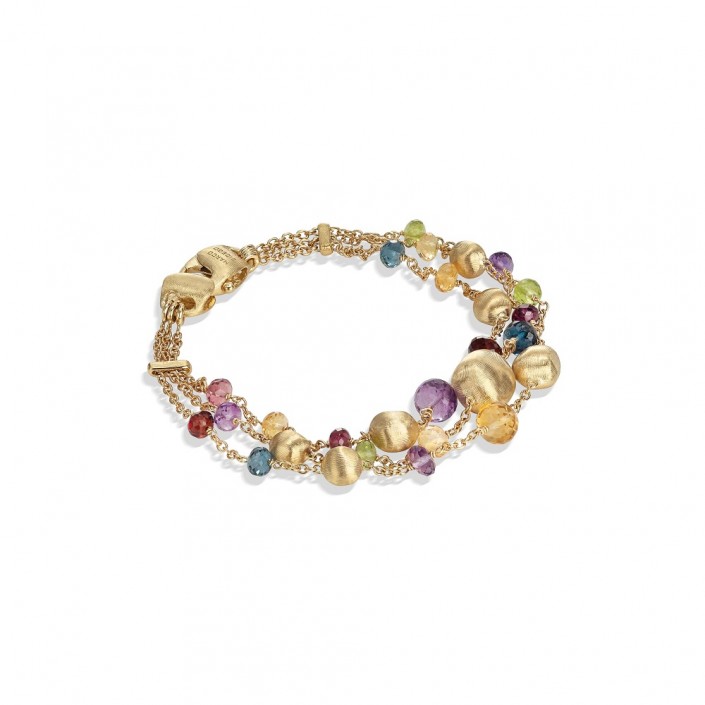 BRACELET YELLOW GOLD 18 KT & NATURAL STONES AFRICA MARCO BICEGO BB2266 MIX02 Y
