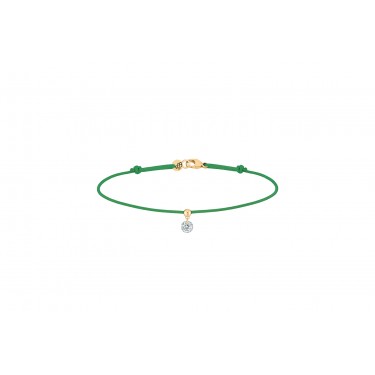 Bracelet cordon vert, or et diamant, La Brune & La Blonde