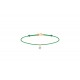 Green cord bracelet with gold and diamond La Brune & La Blonde
