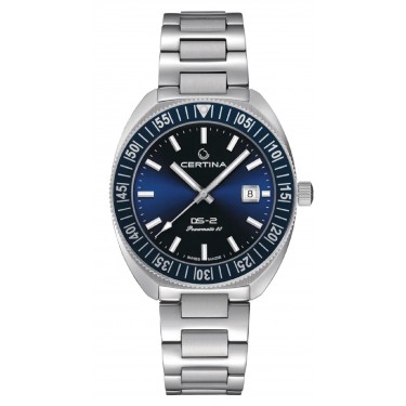Steel watch and blue dial automatic DS-2 Certina