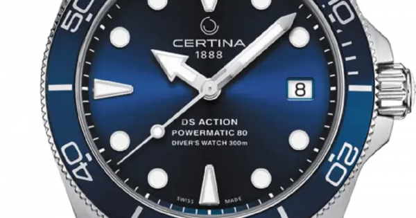 STEEL WATCH BLUE DIAL 38 MM DS ACTION DIVER CERTINA C0328SB