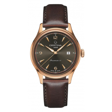 C038-407 STEEL & PVD ROSE GOLD-LEATHER 41 MM DS POWERMATIC 80 CERTINA