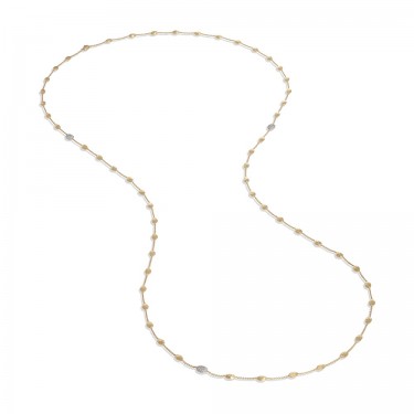 Long collier or jaune 18 ct & diamants éléments ovales Siviglia Marco Bicego