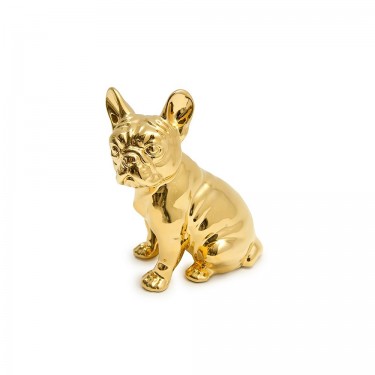 Figura de Bulldog Cerámico Bañado en Oro 24 QT Avery