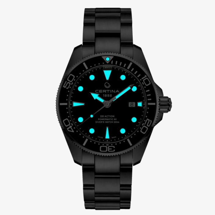 Montre DS action diver vert 43 mm powermatic 80 Certina