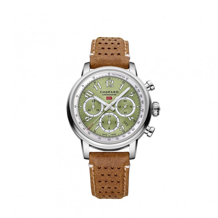 Reloj Acero esfera verde Chiaro y piel Cronógrafo Mille Miglia Classic Chopard