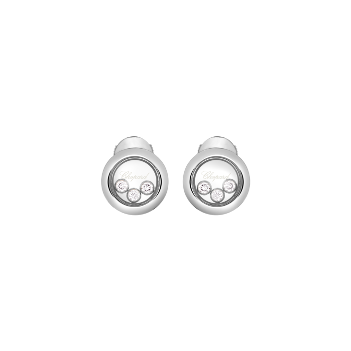 Happy Diamonds Icons — Arracacdes d’or blanc de 18 kt amb diamants mòbils