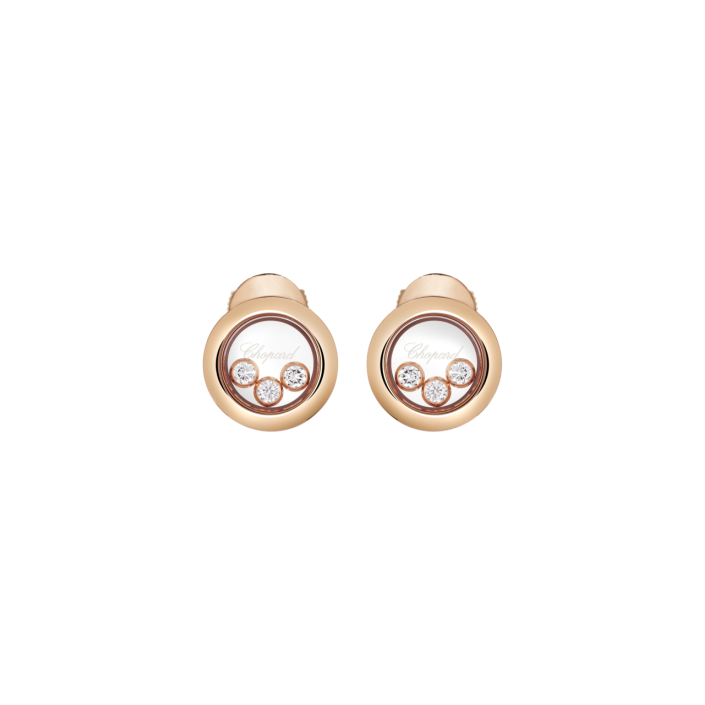 Happy Diamonds Icons en oro rosa ético de 18 K con diamantes móviles