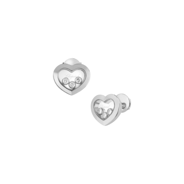 Happy Diamonds Icons en or blanc éthique 18 K et diamants mobiles