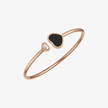 Happy Hearts bracelet in rose gold, diamonds and black onyx Chopard 