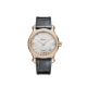 Chopard Happy Sport 36mm rose gold diamond watch with black strap