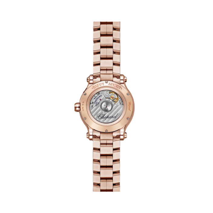 Chopard Happy Sport 33mm rose gold diamond bracelet watch
