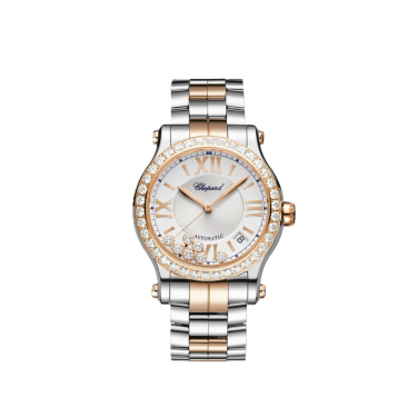 Chopard Happy Sport 36mm two-tone watch with seven moving diamonds