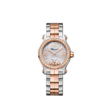 Chopard Happy Sport 30mm two-tone watch with mother-of-pearl dial