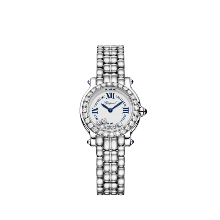 Chopard Happy Sport The First 26mm diamond bezel watch with five moving diamonds