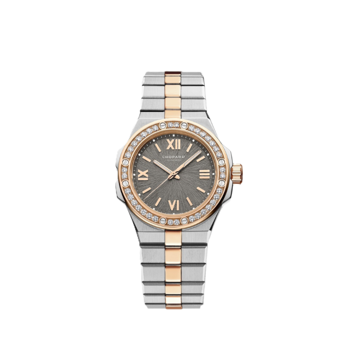 Chopard Alpine Eagle 33mm two-tone diamond watch with Bernina Grey dial