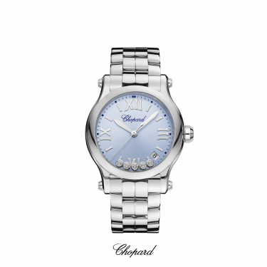 Reloj Happy Sport 36mm de cuarzo en acero Lucent  Steel™ con diamantes de Chopard