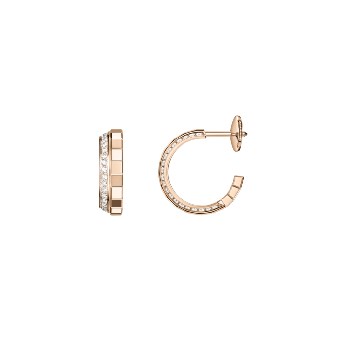 Chopard Ice Cube Arracades Or Rosa 18kt Diamants