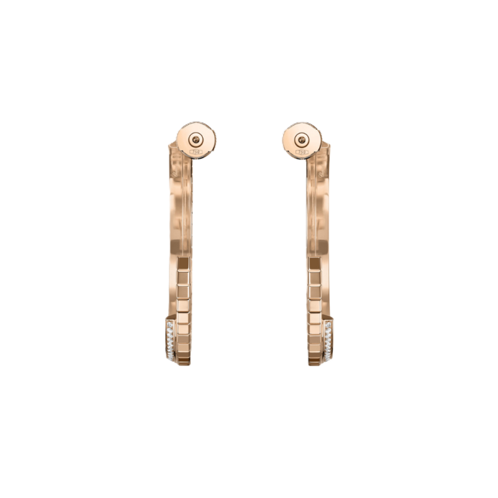 Boucles d'oreilles Chopard Ice Cube en or rose avec 118 diamants