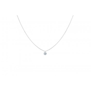 Collar Oro blanco 18 QT & Diamante Solitario 360º La Brune & La Blonde