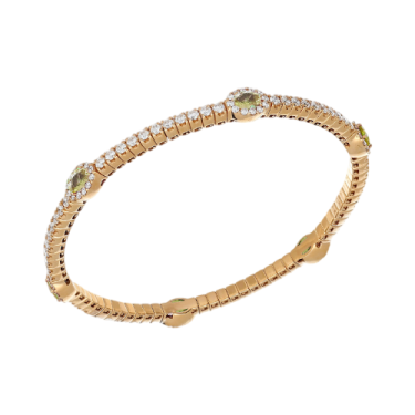 Braçalet Crivelli d'or rosa de 18 quirats amb diamants Fancy