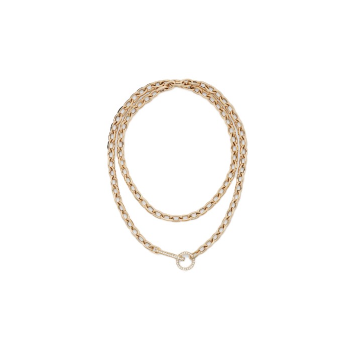 18K rose gold chain with diamonds Suïssa Joiers