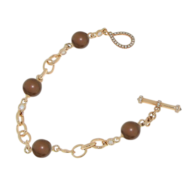 Pulsera Crivelli de oro rosa de 18 quilates con perla y diamantes