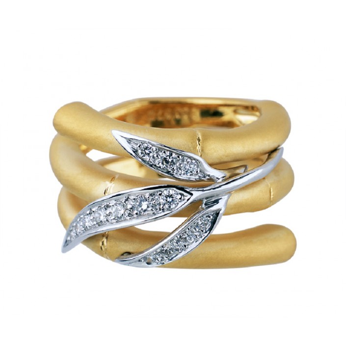 YELLOW GOLD RING & BAMBOO DIAMONDS CARRERA & CARRERA 488659YGD